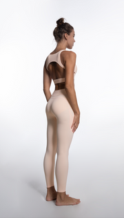 Danci Sports 2023 New fashion large backless sports bra cross waist head with double pocket sports pants yoga set