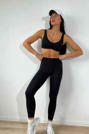 Danci Sports 2023 Gym Fitness Set Two Pieces Bra & Leggings Scrunched front Crop top scrunch sexy long leggings butt lift for women fitness yoga sports