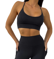 Danci Sports Latest Fitness & Yoga wear Women Set Two Pieces Cross Backside design High waist with pockets Leggings set
