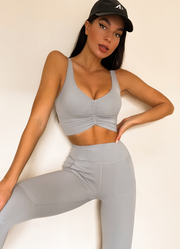 Danci Sports 2023 sexy bra top scrunch front Keep fit shape body sportswear set high waist leggings with pockets high quality nylon nude feeling two pieces suit
